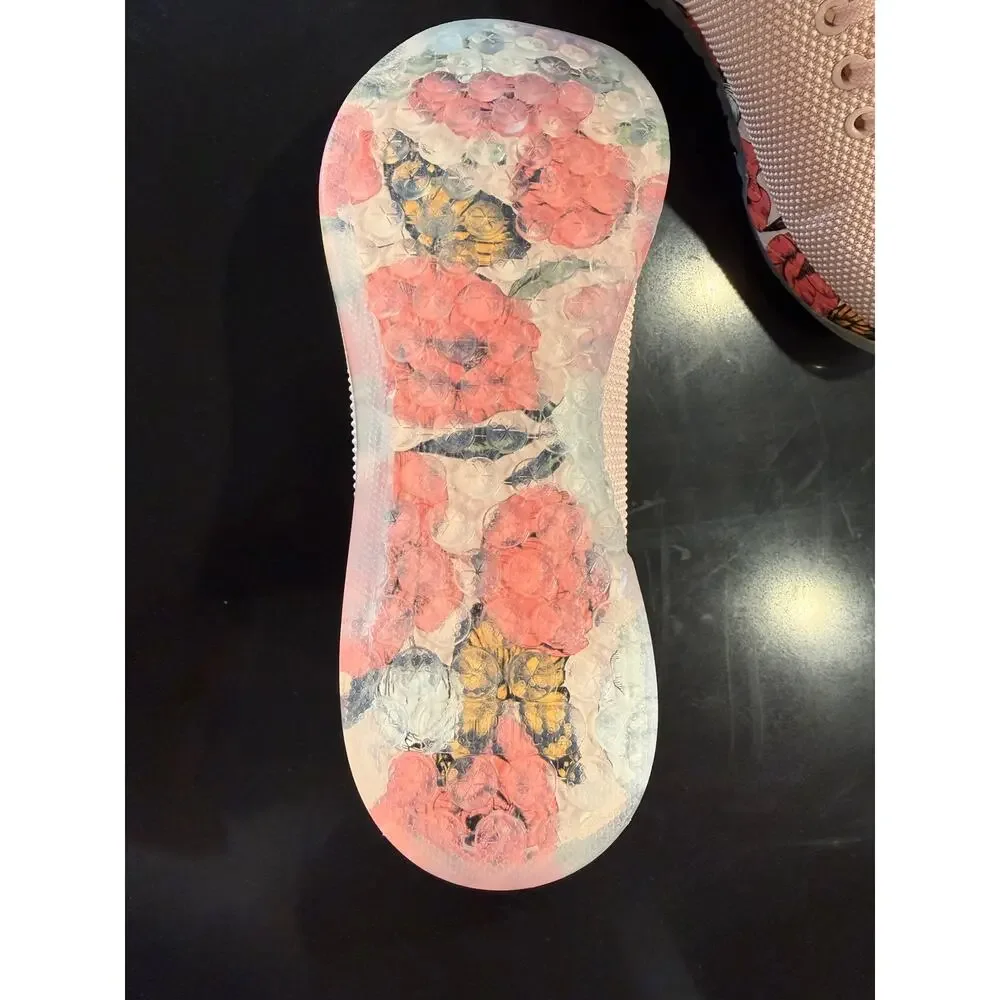 NWT NOBULL Womens Outwork Rose Butterfly Pink Floral Training Shoes